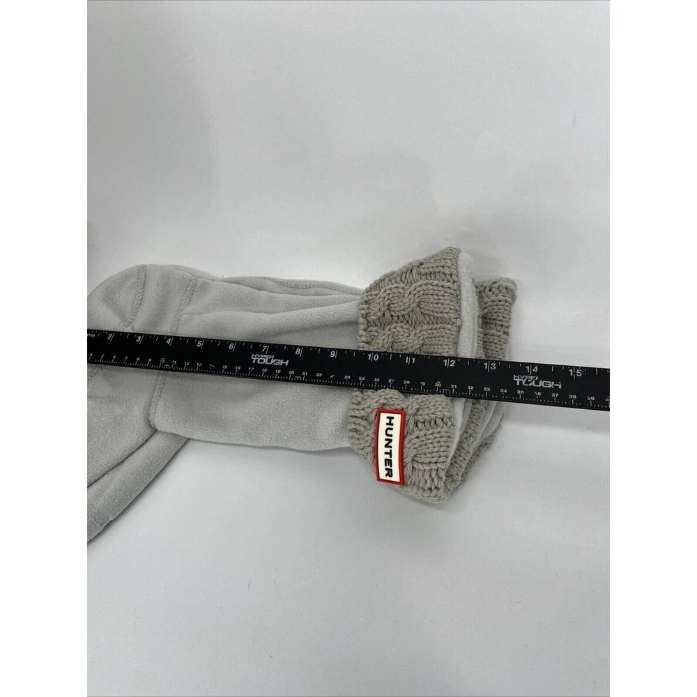 Hunter Boot Socks Tall Cable Knit Fleece Youth XL Tall Greige (grey/beige)